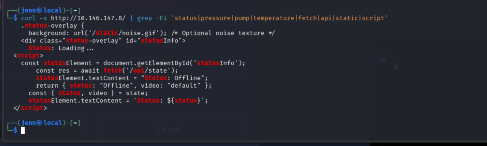CCTV page source grep revealing /api/state polling endpoint